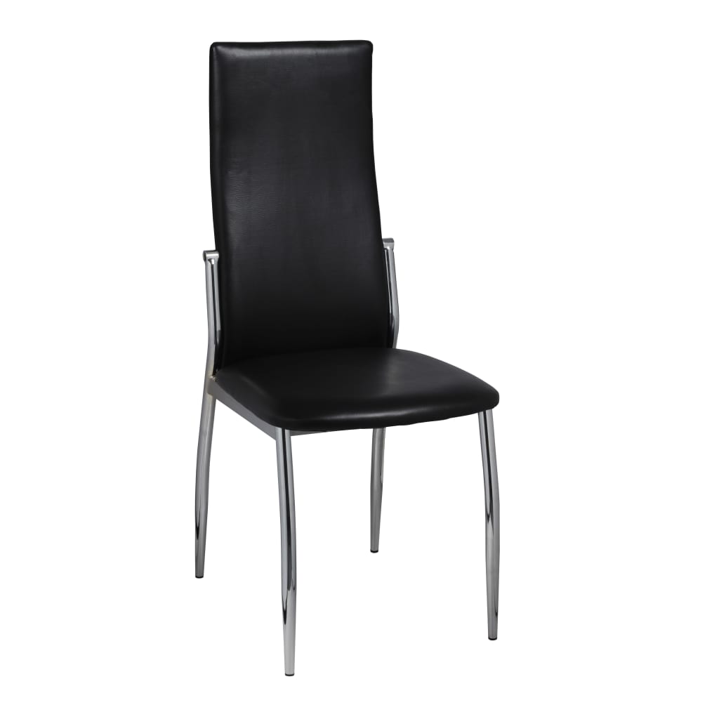 Chaises à manger lot de 4 noir similicuir - XIOS
