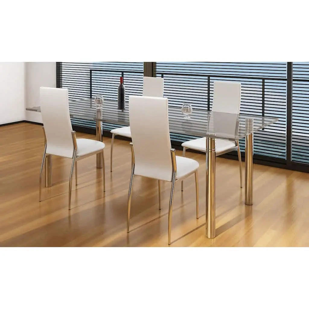 Chaises à manger lot de 4 blanc similicuir - XIOS