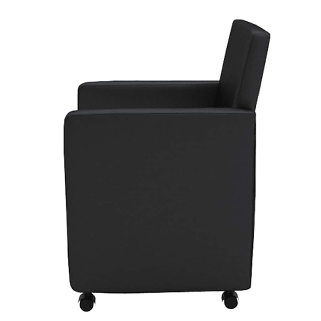 Chaises à manger lot de 4 noir similicuir - XIOS