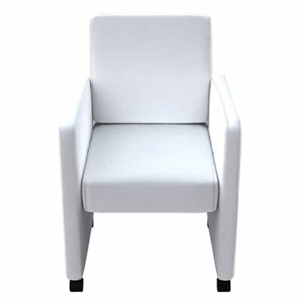 Chaises à manger lot de 4 blanc similicuir - XIOS