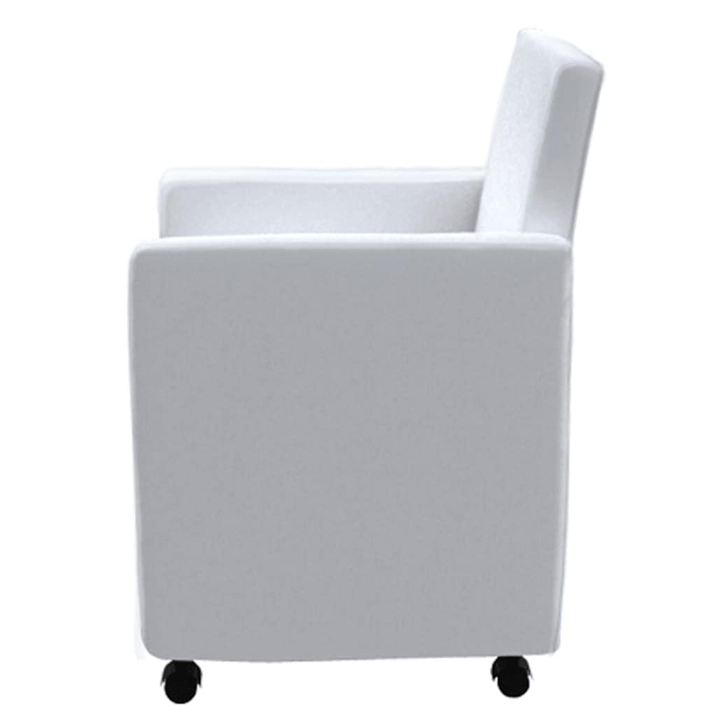 Chaises à manger lot de 4 blanc similicuir - XIOS