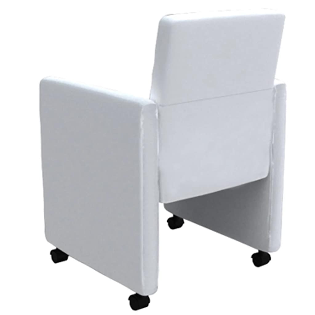 Chaises à manger lot de 4 blanc similicuir - XIOS