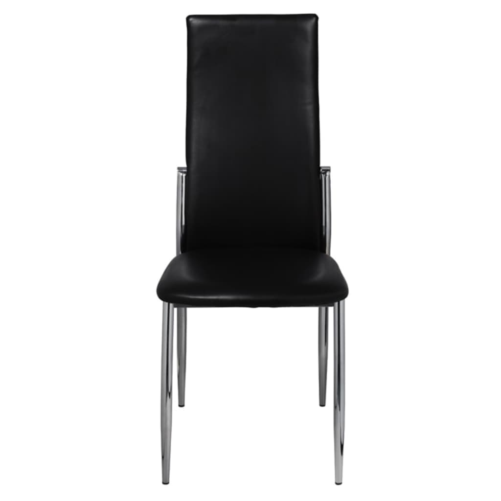 Chaises à manger lot de 6 noir similicuir - XIOS