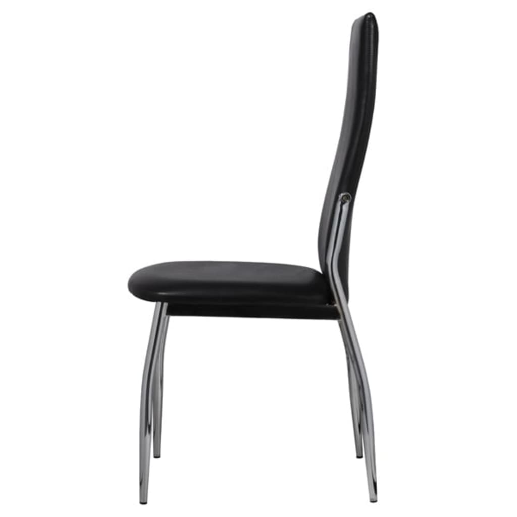 Chaises à manger lot de 6 noir similicuir - XIOS