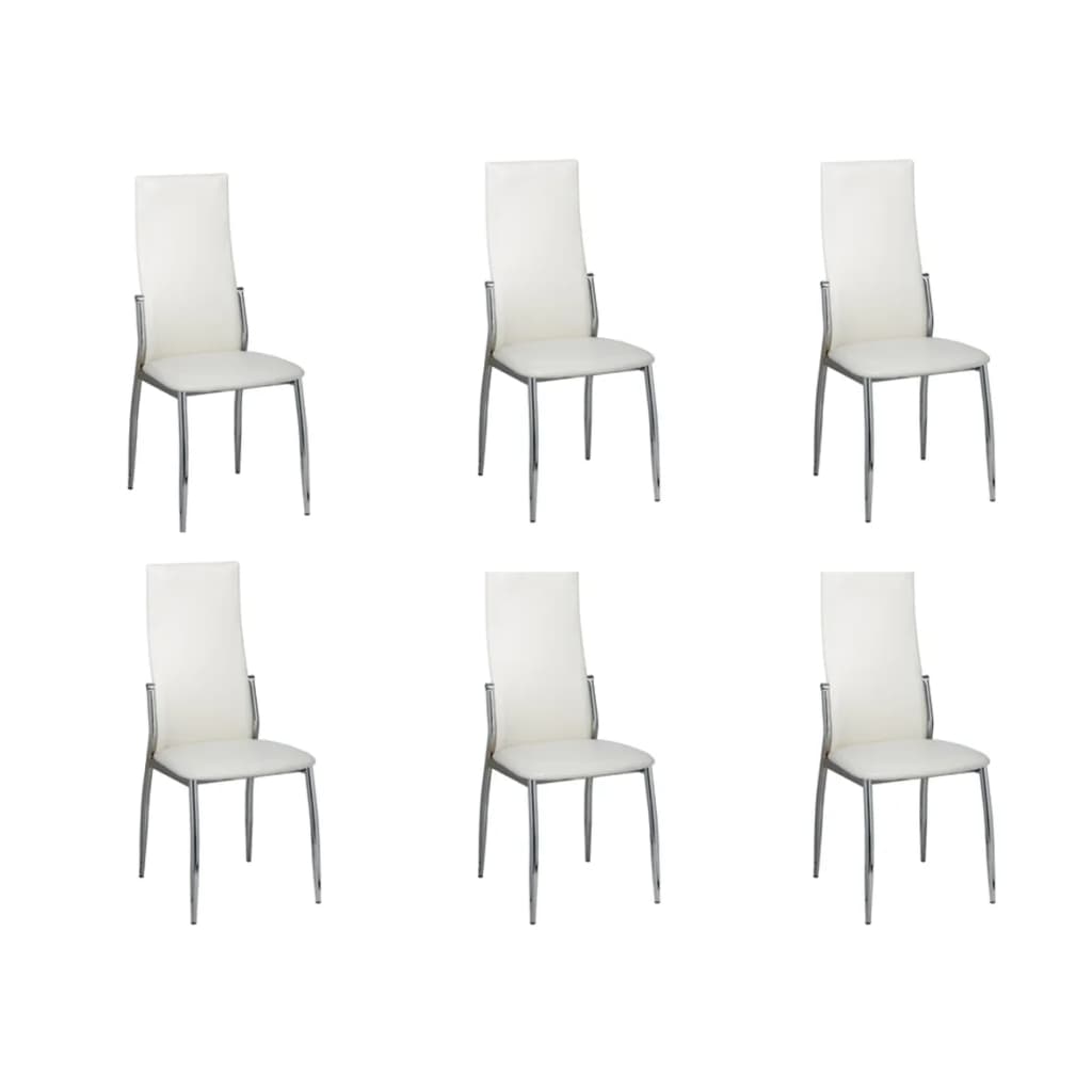 Chaises à manger lot de 6 blanc similicuir - XIOS