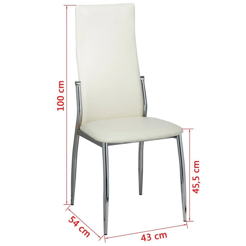Chaises à manger lot de 6 blanc similicuir