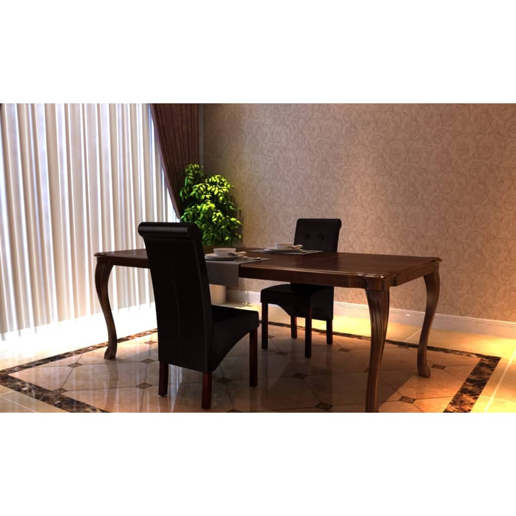 Chaises à manger lot de 2 marron similicuir - XIOS