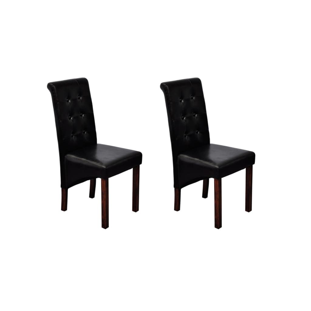 Chaises à manger lot de 2 noir similicuir - XIOS