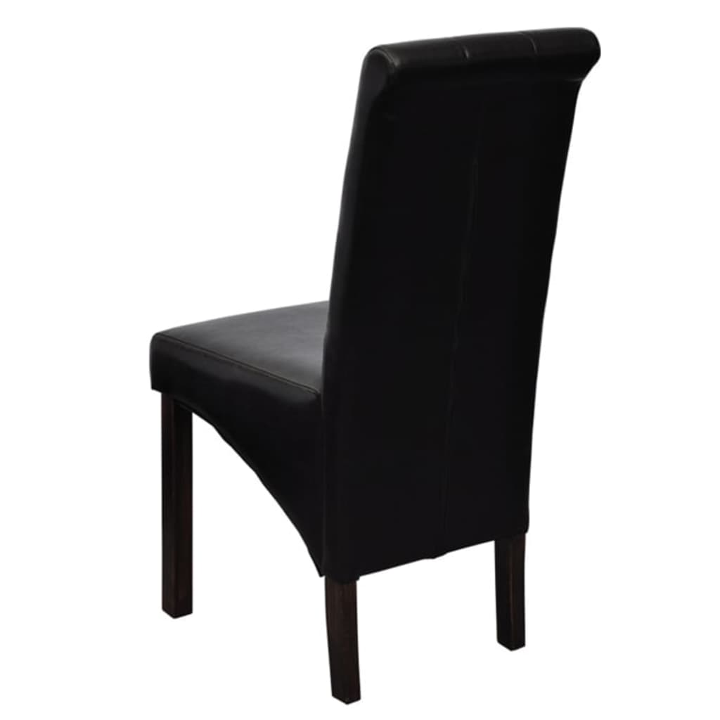 Chaises à manger lot de 2 noir similicuir - XIOS