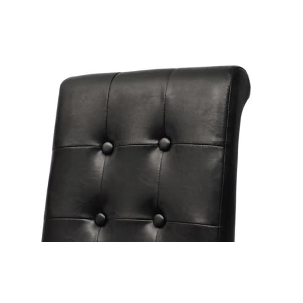 Chaises à manger lot de 2 noir similicuir - XIOS