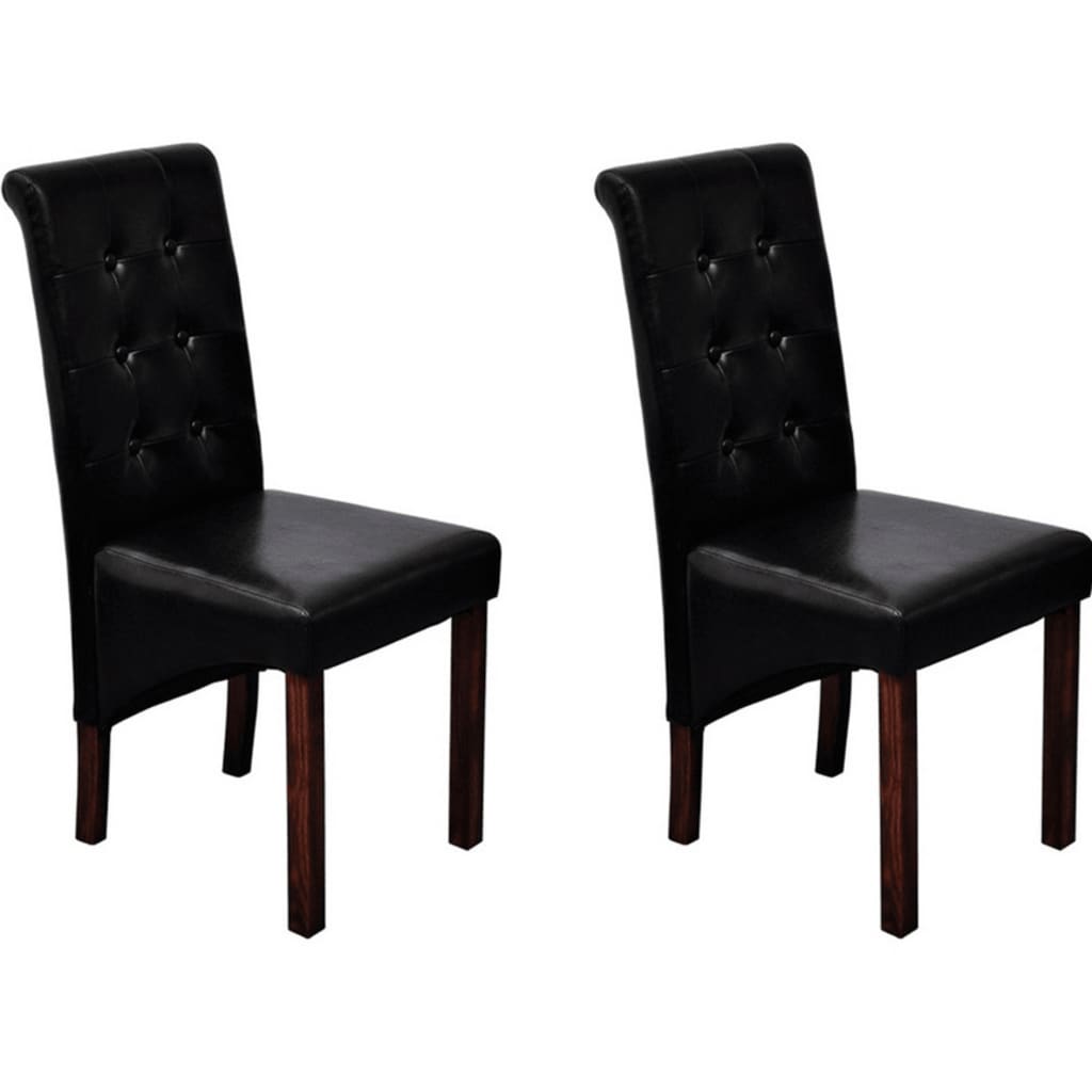 Chaises à manger lot de 2 noir similicuir - XIOS
