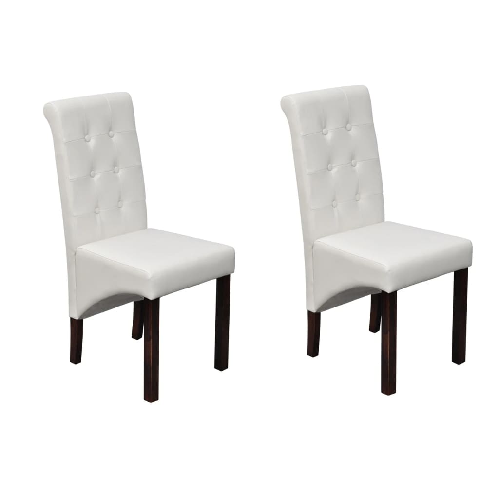 Chaises à manger lot de 2 blanc similicuir - XIOS