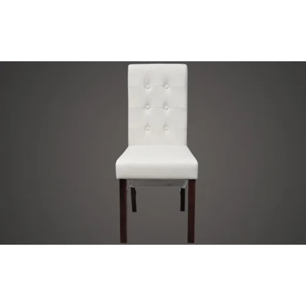 Chaises à manger lot de 2 blanc similicuir - XIOS