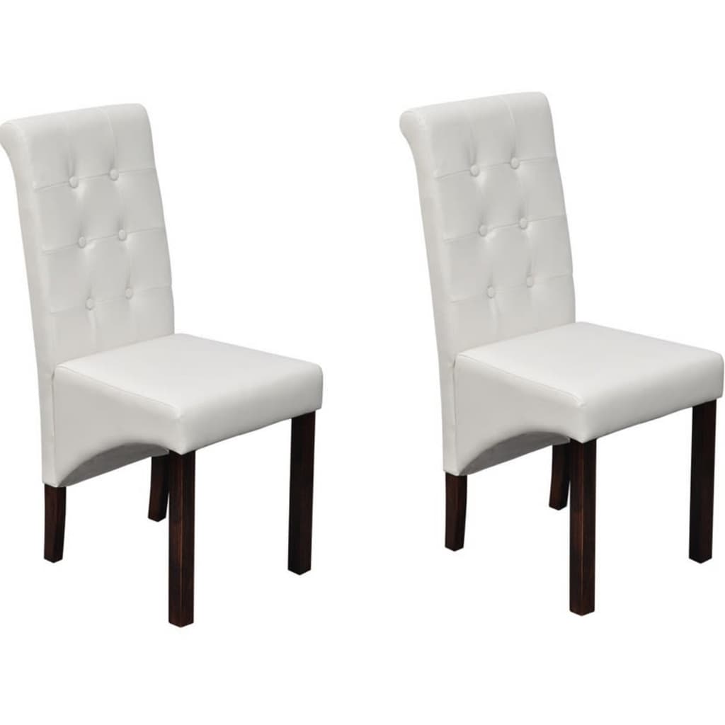 Chaises à manger lot de 2 blanc similicuir - XIOS