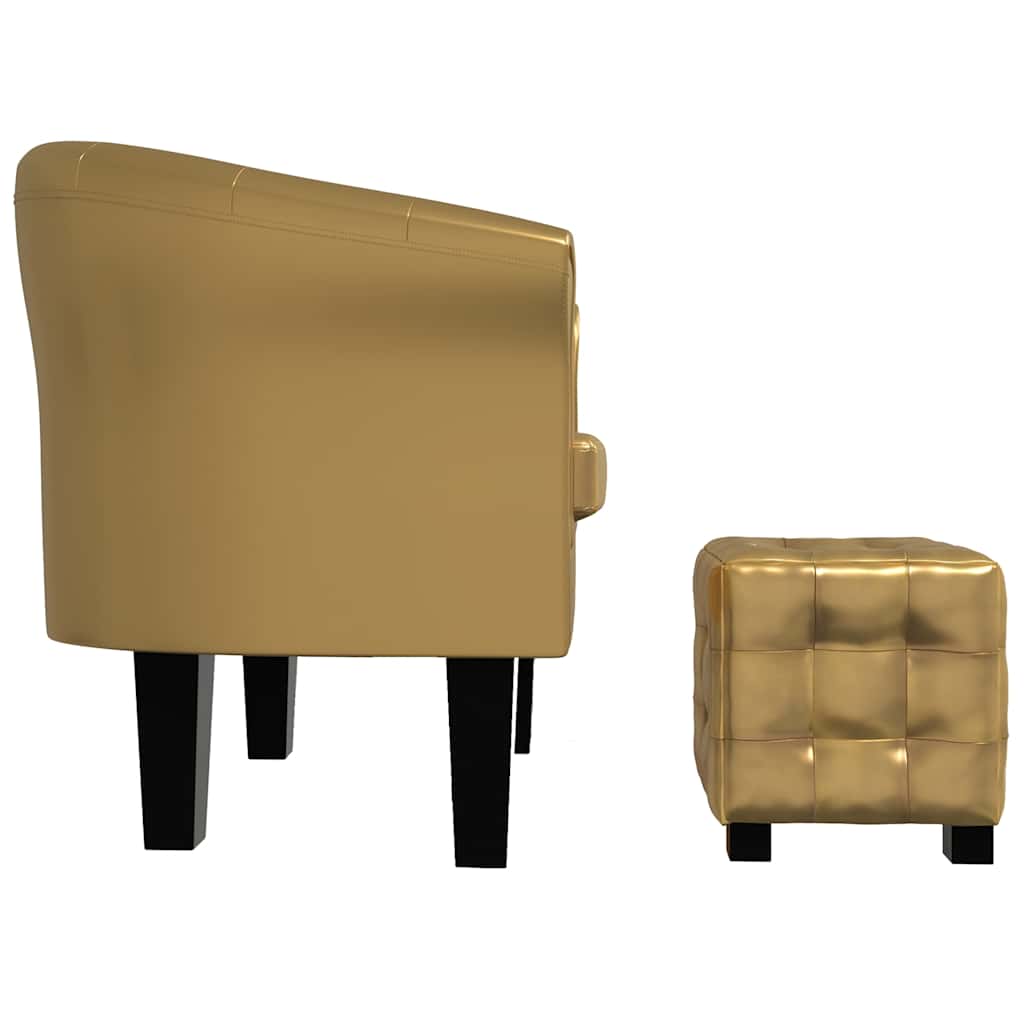 Chaise cabriolet avec repose-pied doré similicuir