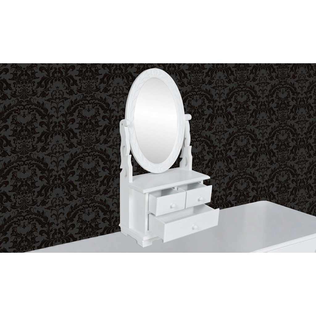 Coiffeuse avec miroir pivotant ovale MDF - XIOS