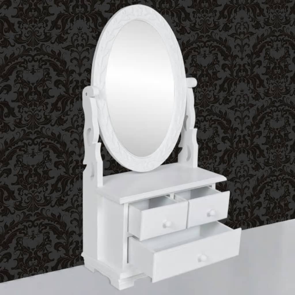 Coiffeuse avec miroir pivotant ovale MDF - XIOS