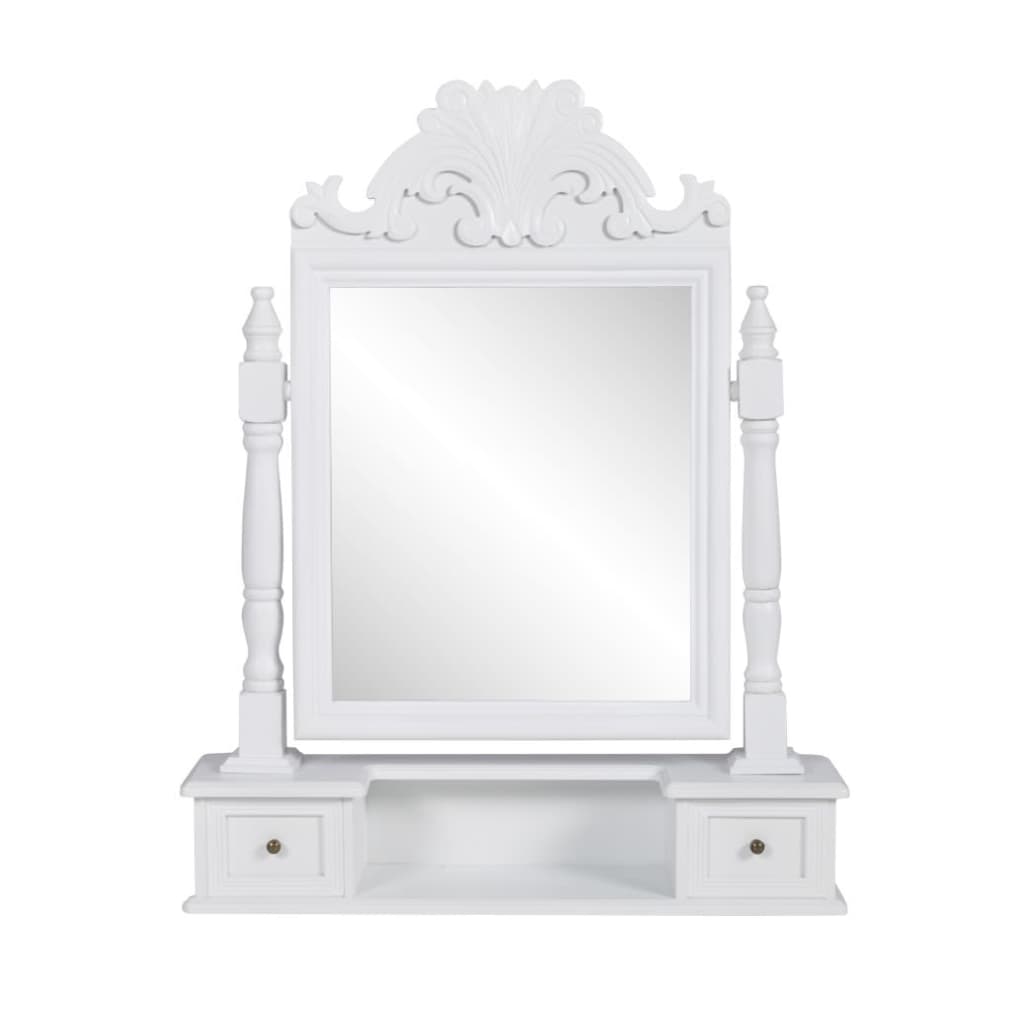 Coiffeuse avec miroir pivotant rectangulaire MDF - XIOS