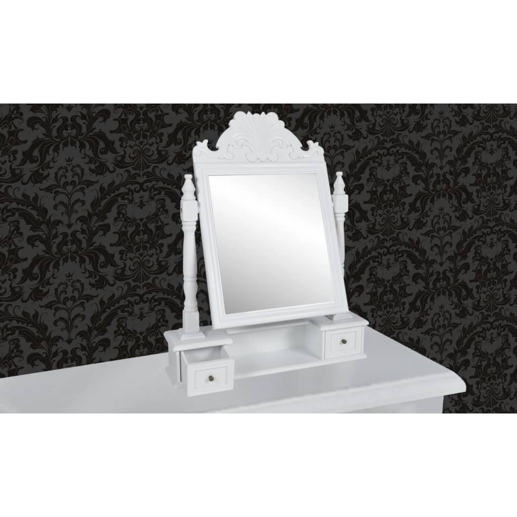 Coiffeuse avec miroir pivotant rectangulaire MDF - XIOS