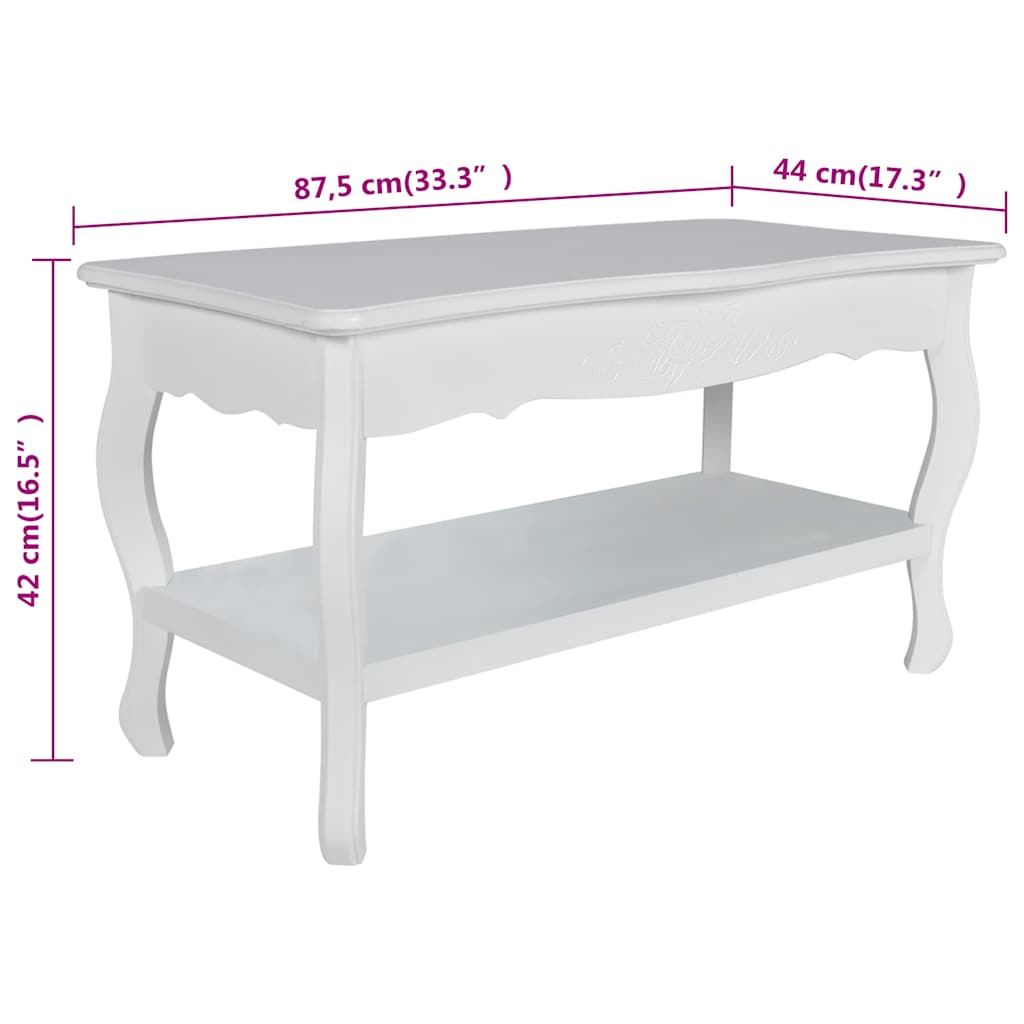 Table basse 2 couches MDF Blanc - XIOS