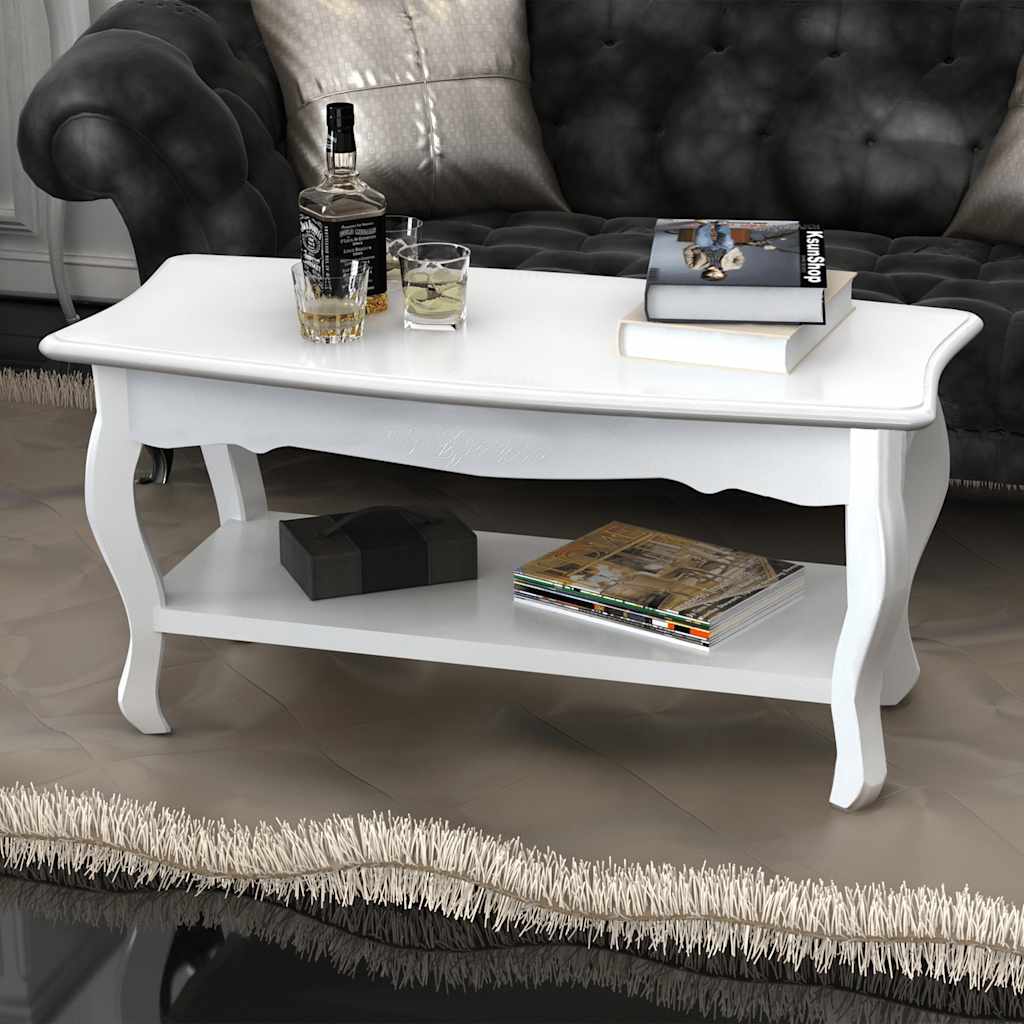 Table basse 2 couches MDF Blanc - XIOS