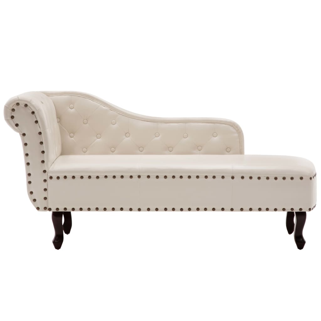 Chaise longue Blanc crème Similicuir - XIOS