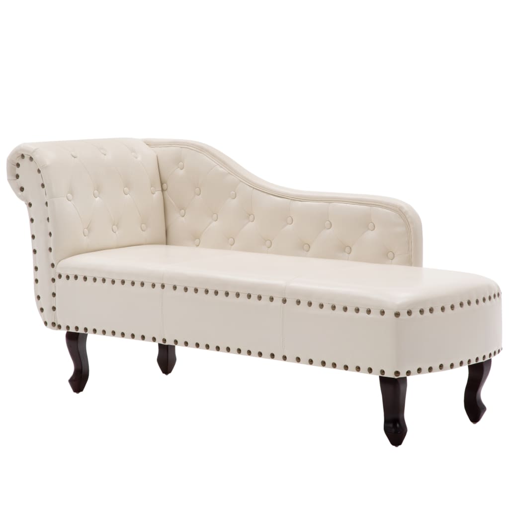 Chaise longue Blanc crème Similicuir - XIOS