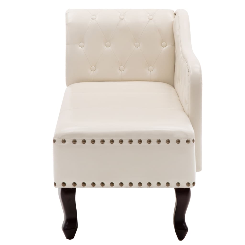 Chaise longue Blanc crème Similicuir - XIOS