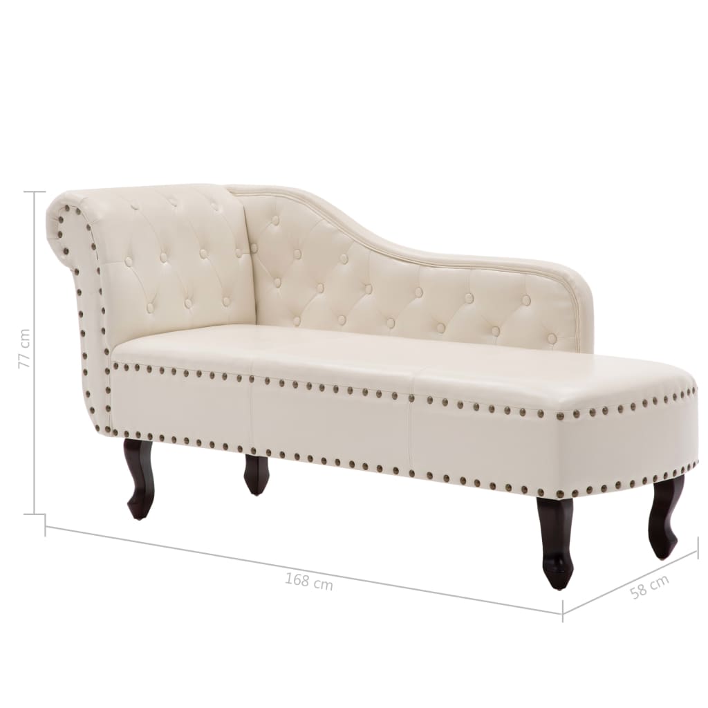 Chaise longue Blanc crème Similicuir - XIOS
