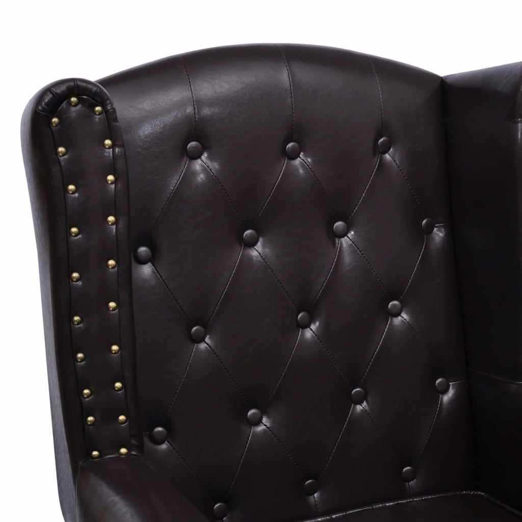 Fauteuil avec repose-pied Marron foncé Similicuir - XIOS