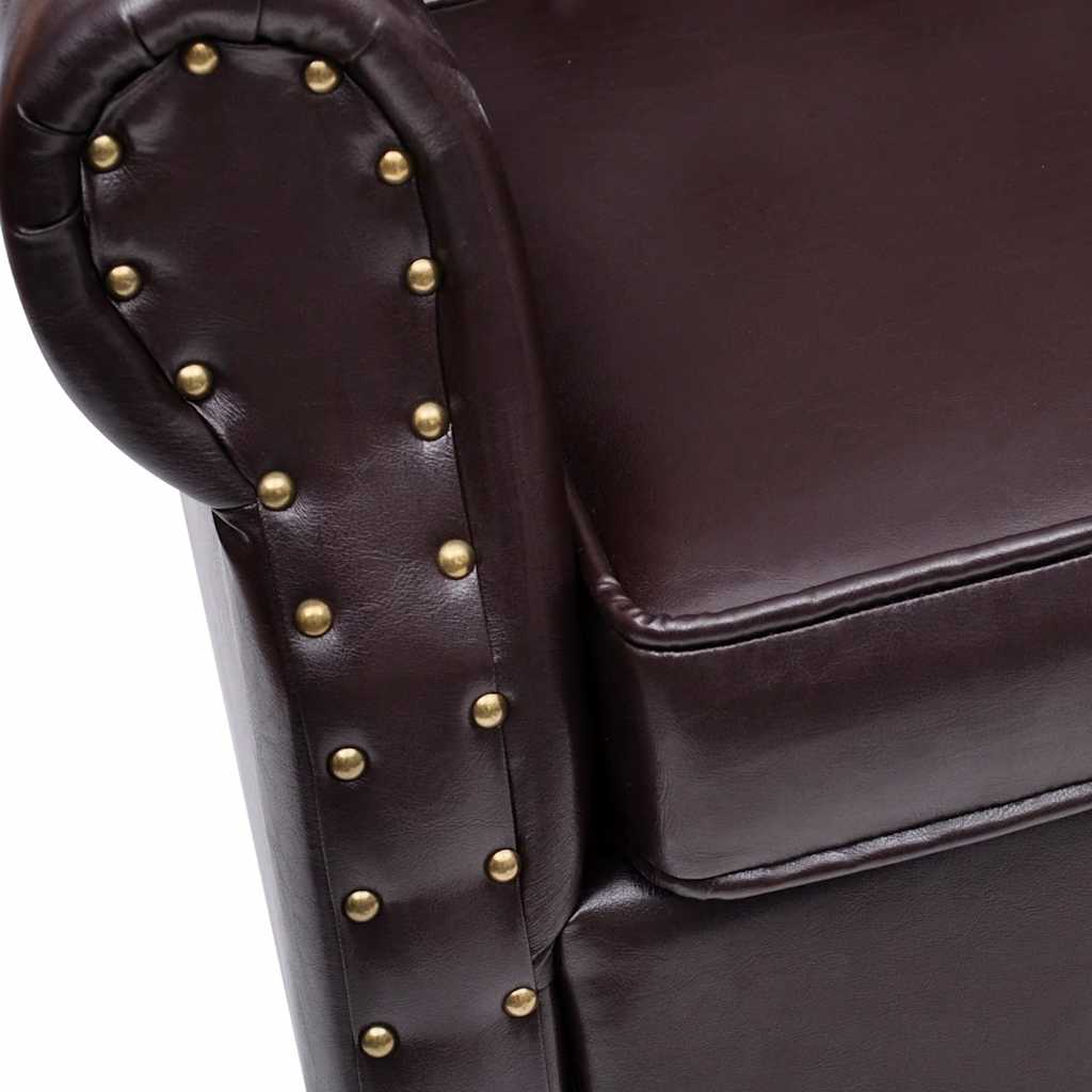 Fauteuil avec repose-pied Marron foncé Similicuir - XIOS