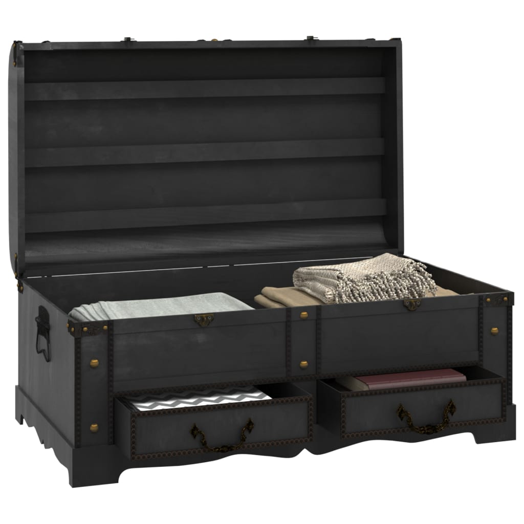 Coffre de rangement en bois Large Noir - XIOS