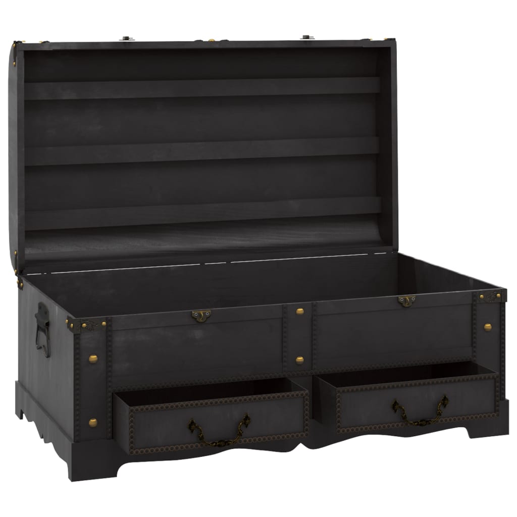 Coffre de rangement en bois Large Noir - XIOS