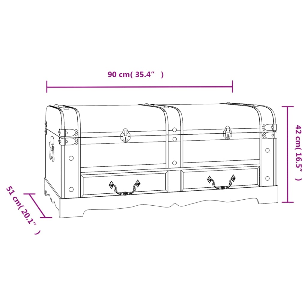 Coffre de rangement en bois Large Noir - XIOS