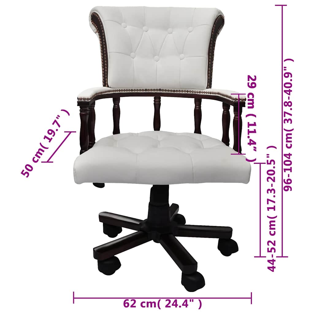 Chaise de bureau pivotante Blanc