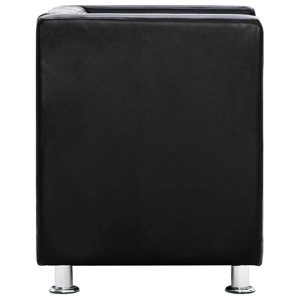 Fauteuil cube noir similicuir - XIOS