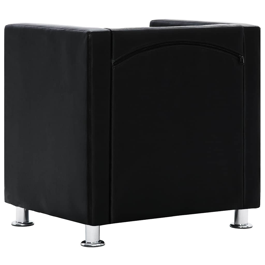 Fauteuil cube noir similicuir - XIOS