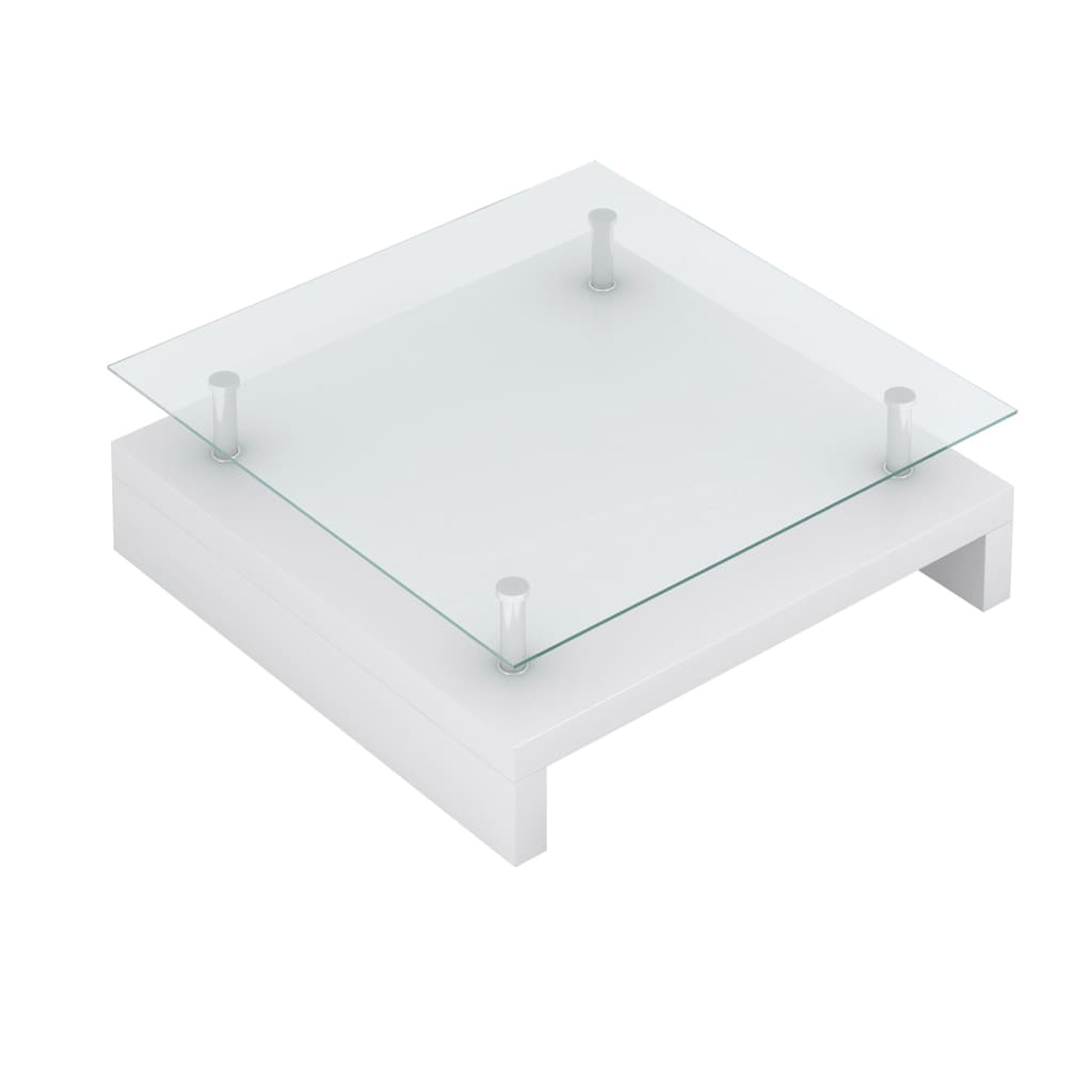 Table basse avec dessus de table en verre Blanc - XIOS