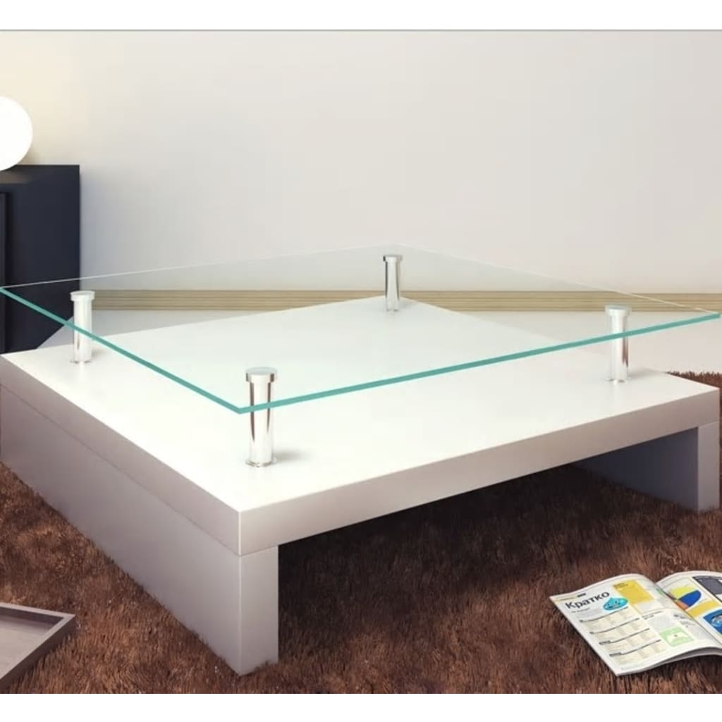 Table basse avec dessus de table en verre Blanc - XIOS