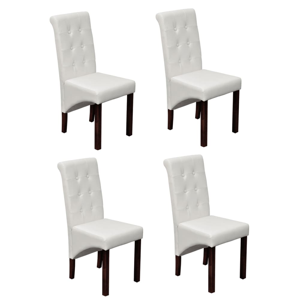 Chaises à manger lot de 4 blanc similicuir - XIOS