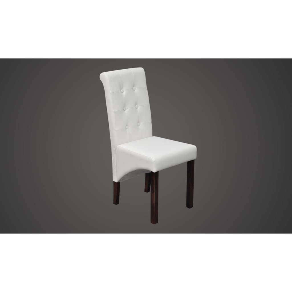 Chaises à manger lot de 4 blanc similicuir - XIOS
