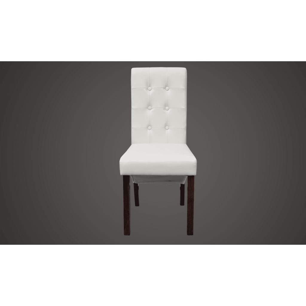 Chaises à manger lot de 4 blanc similicuir - XIOS