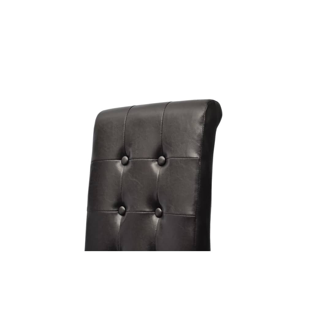 Chaises à manger lot de 4 noir similicuir - XIOS