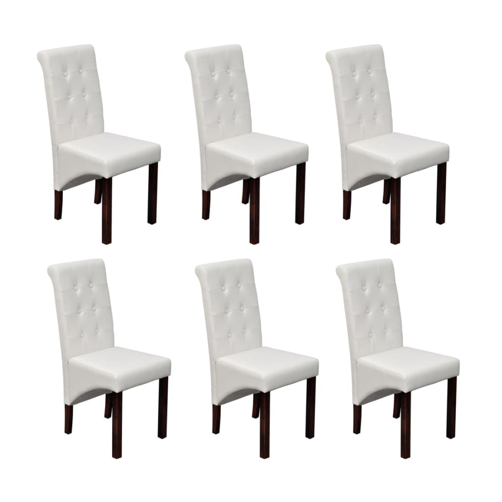 Chaises à manger lot de 6 blanc similicuir - XIOS