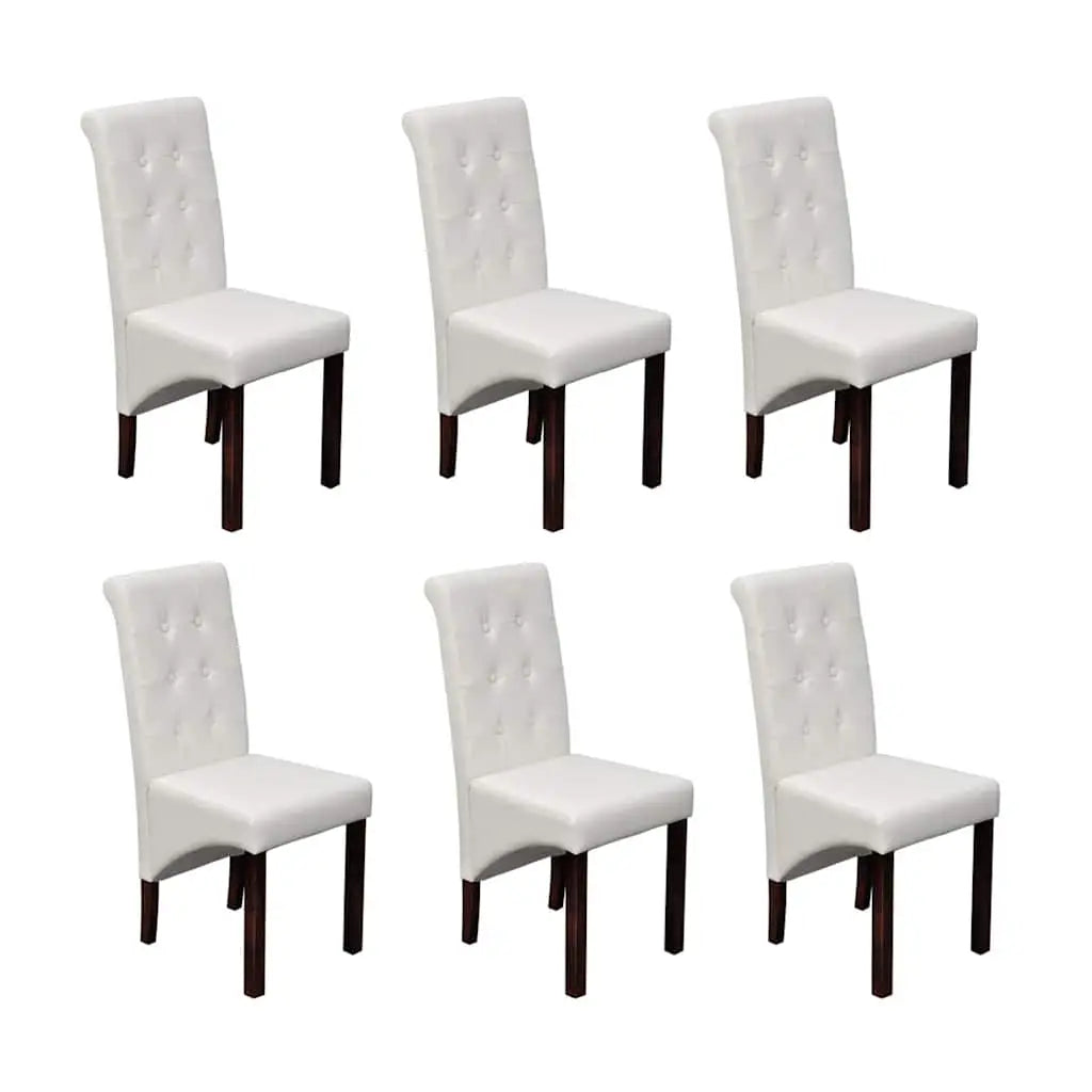 Chaises à manger lot de 6 blanc similicuir - XIOS