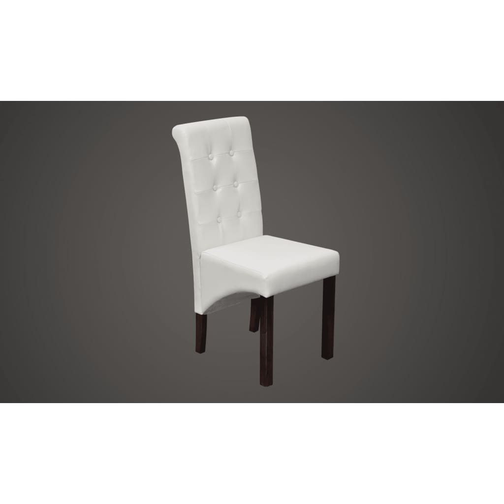 Chaises à manger lot de 6 blanc similicuir - XIOS