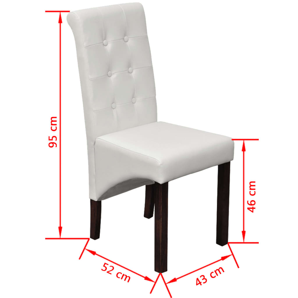 Chaises à manger lot de 6 blanc similicuir - XIOS