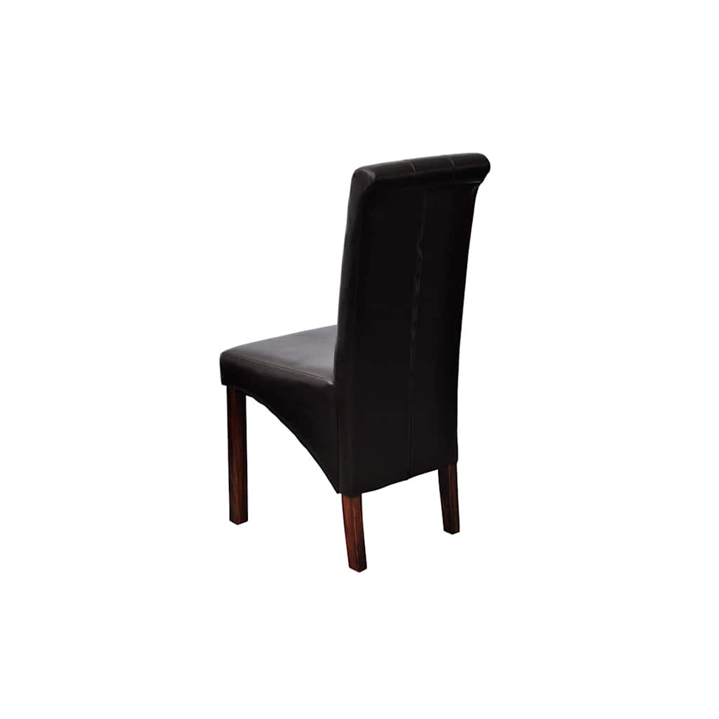 Chaises à manger lot de 6 noir similicuir