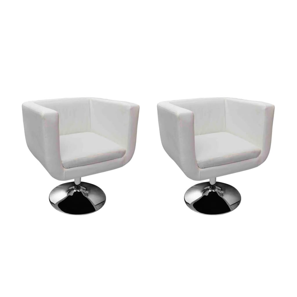 Chaises de bar lot de 2 blanc similicuir - XIOS