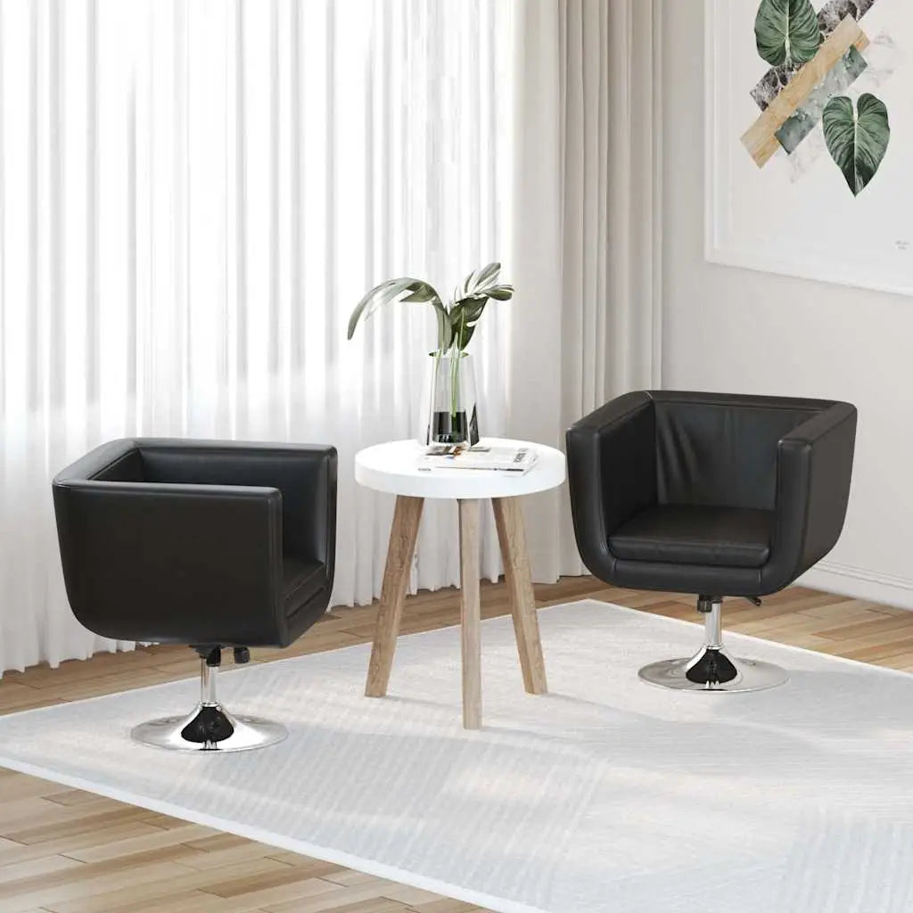 Chaise de bar lot de 2 cuir artificiel noir - XIOS